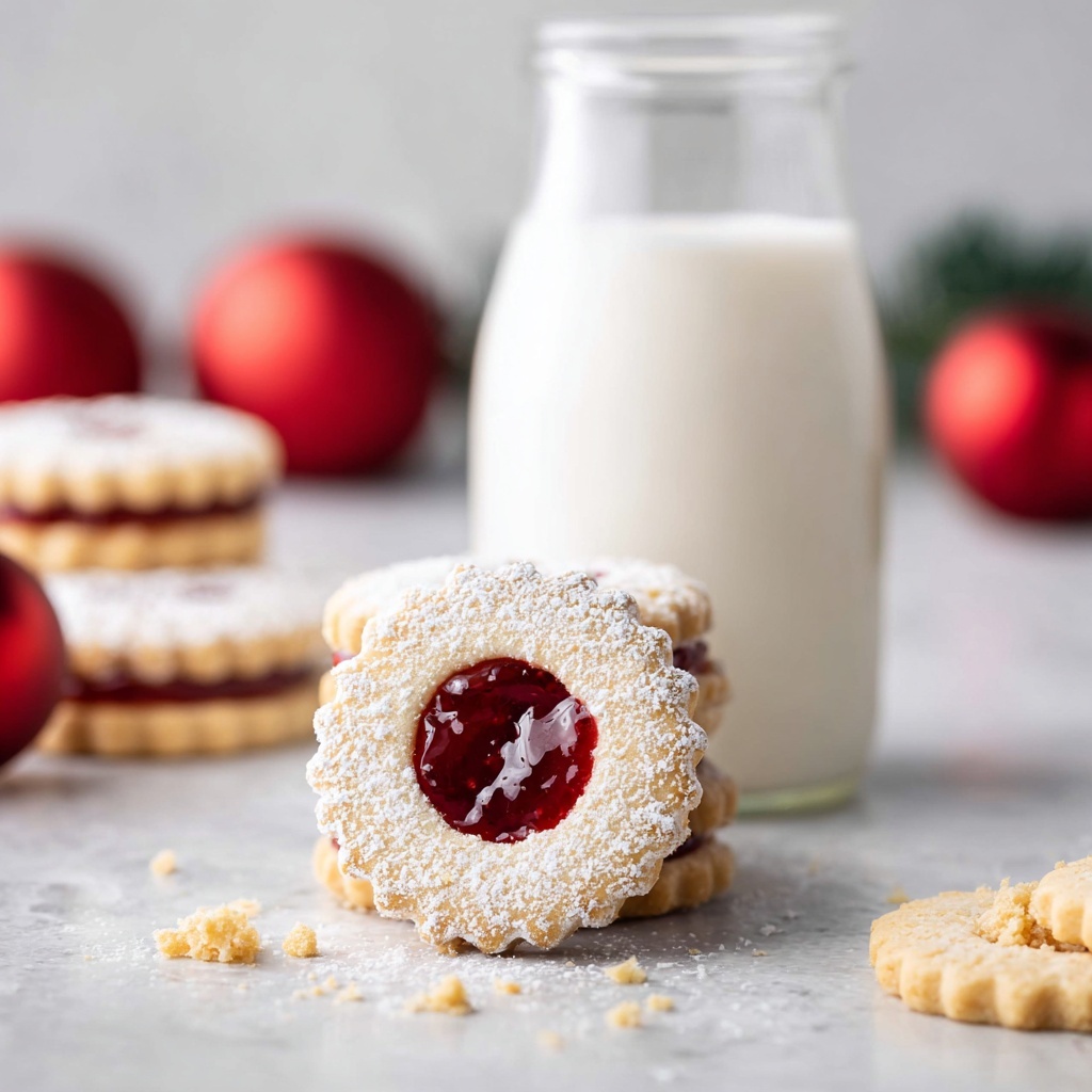 Homemade Linzer Cookies with Cherry Jam Recipe - Recipe Image