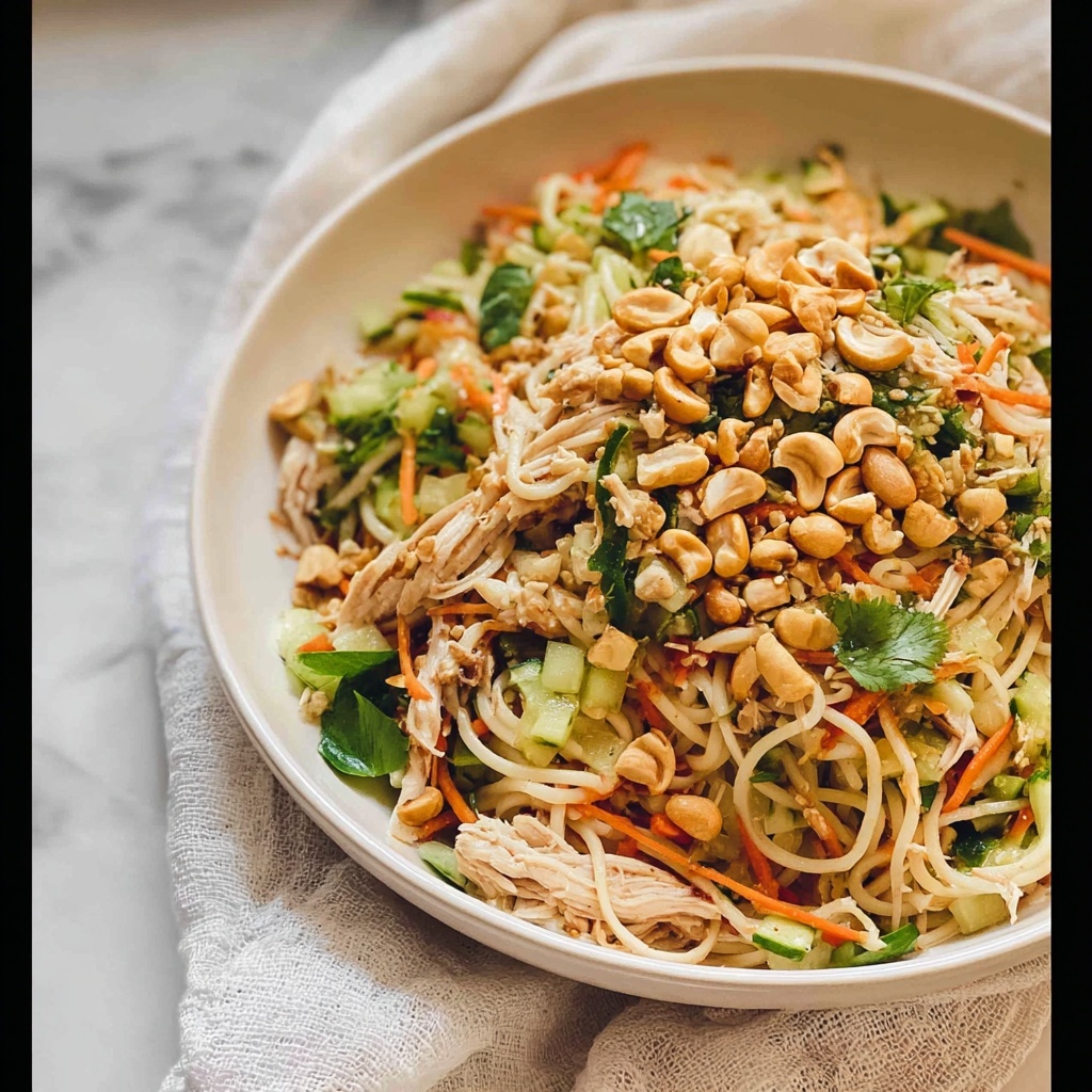 Refreshing Glass Noodle Salad with Chicken, Herbs, and Lime Cashew Crumble Recipe - Recipe Image