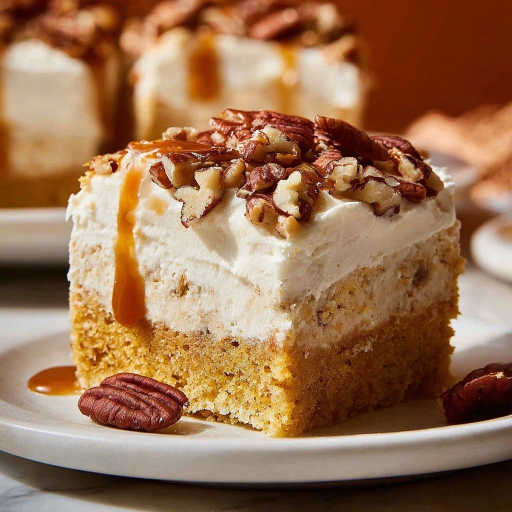 Pumpkin Cake with Cream Cheese Frosting and Maple Pecan Topping Recipe - Recipe Image