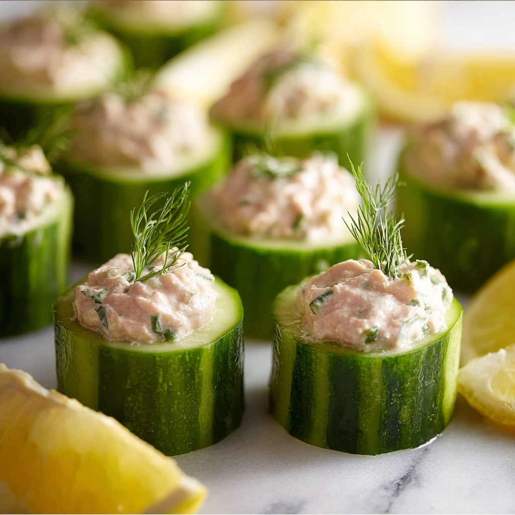 Cucumber Canapés with Smoked Salmon Mousse Recipe - Recipe Image