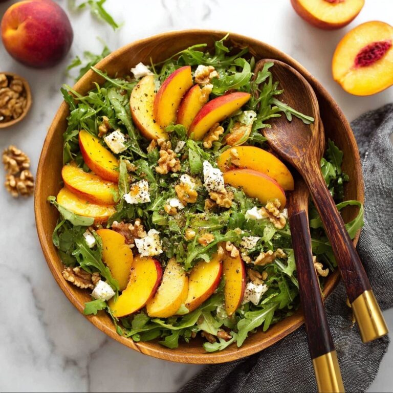 Peach Salad with Orange Poppyseed Dressing and Feta Recipe