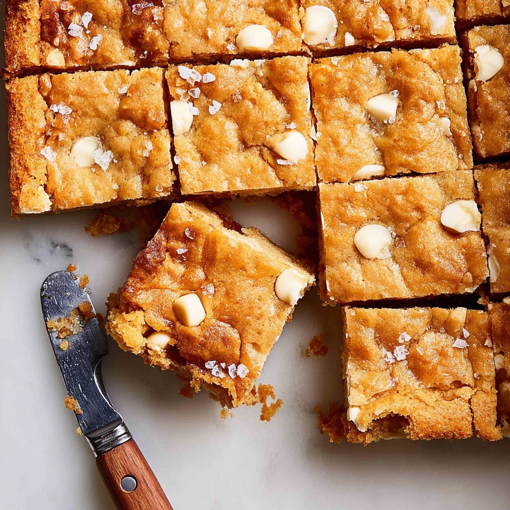 Brown Butter White Chocolate Walnut Blondies Recipe - Recipe Image