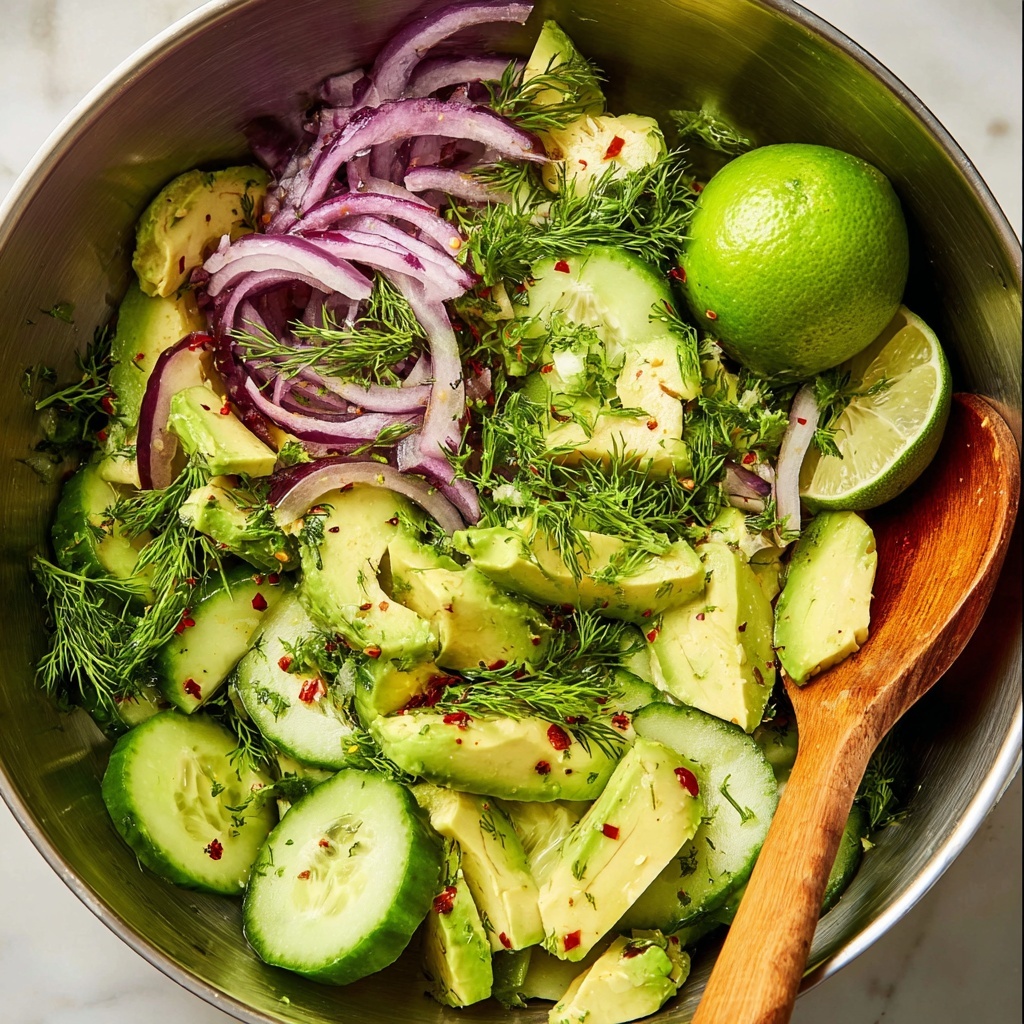 Bright and Fresh Avocado Cucumber Salad Recipe - Recipe Image