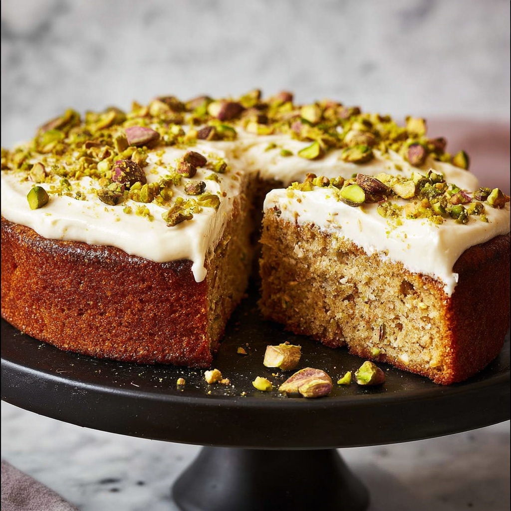 Pistachio Cake with Cream Cheese Frosting Recipe - Recipe Image