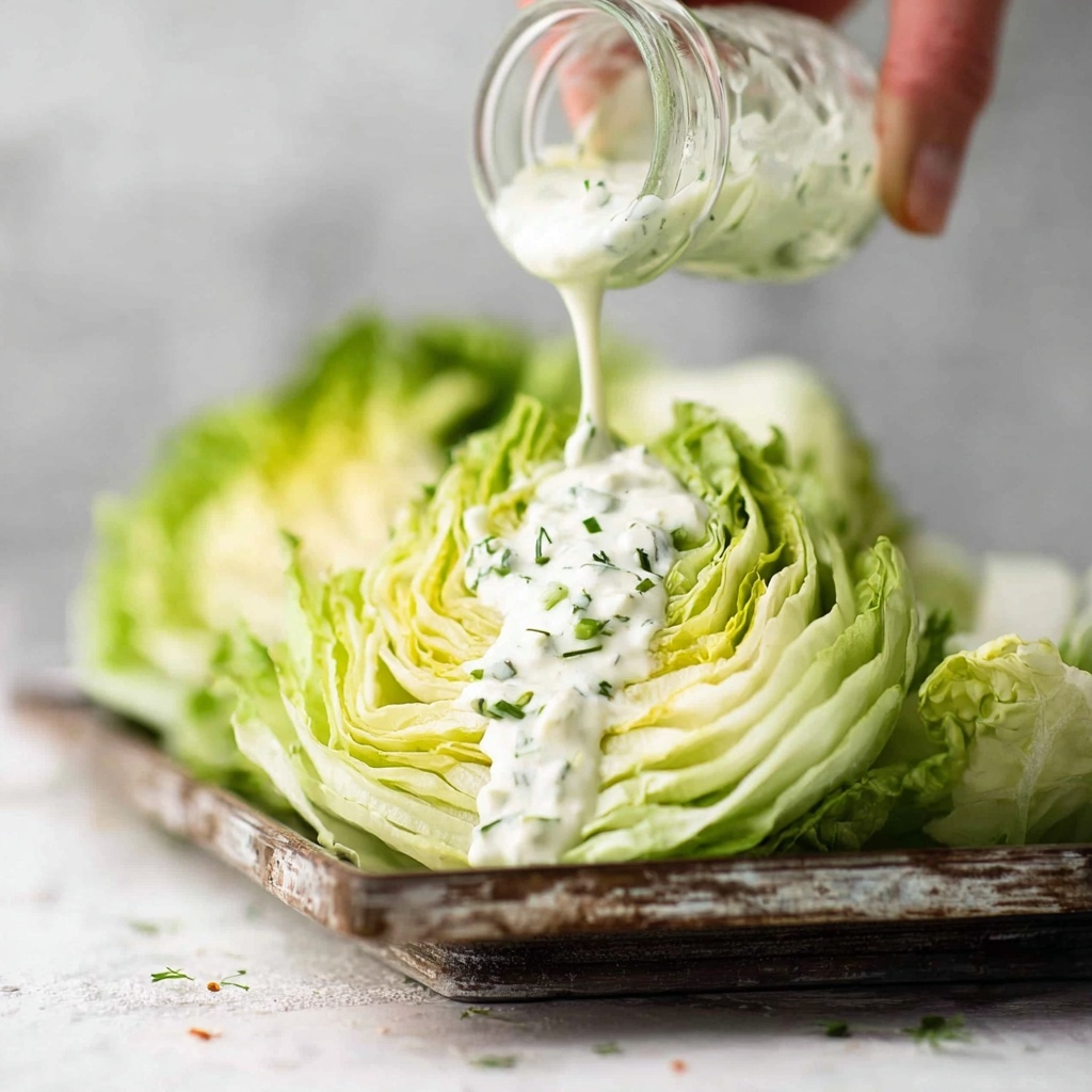 Iceberg Lettuce Wedges with Homemade Ranch Dressing Recipe - Recipe Image