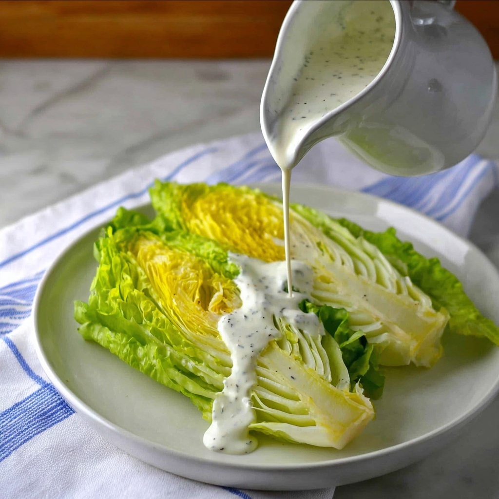 Creamy Feta Dressing with Iceberg Wedges Recipe - Recipe Image