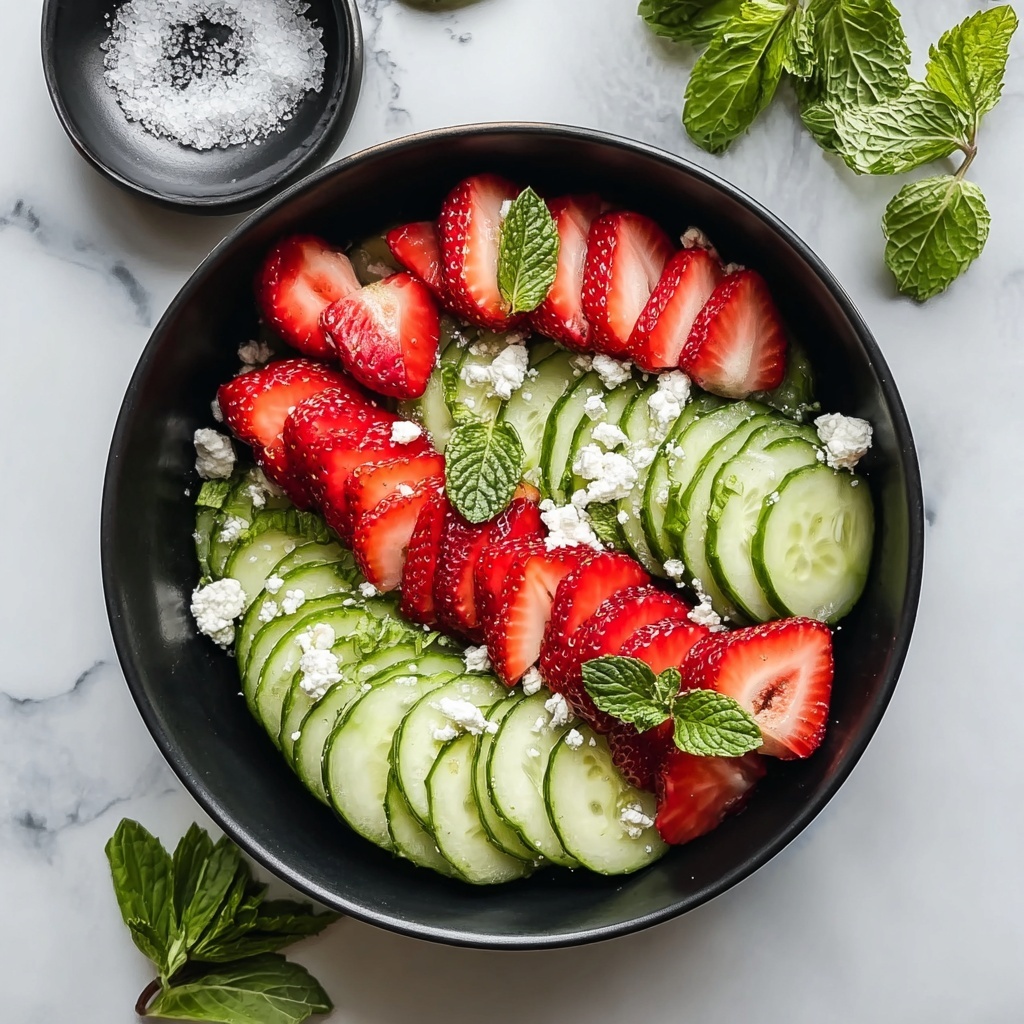 Cucumber Strawberry Salad with Balsamic Honey Dressing and Fresh Mint Recipe - Recipe Image