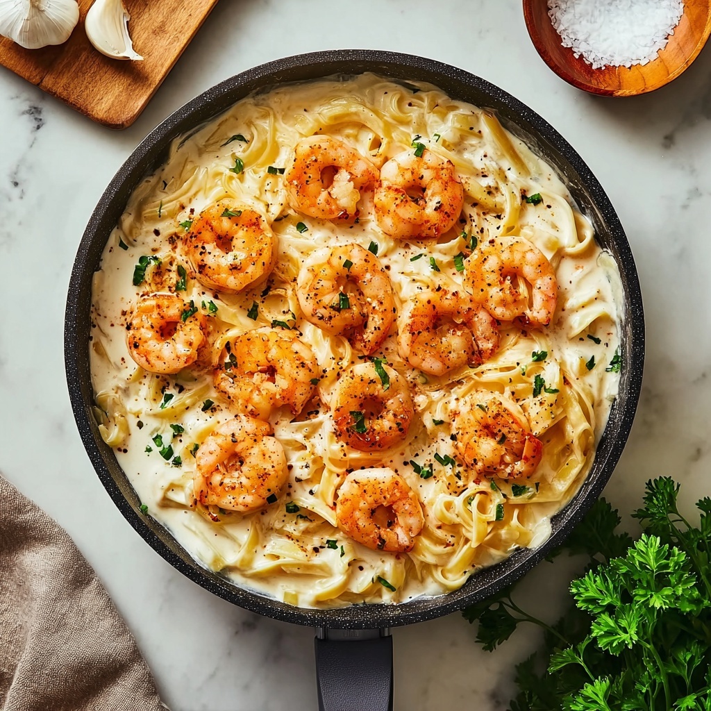 Creamy Garlic Shrimp Pasta Recipe - Recipe Image