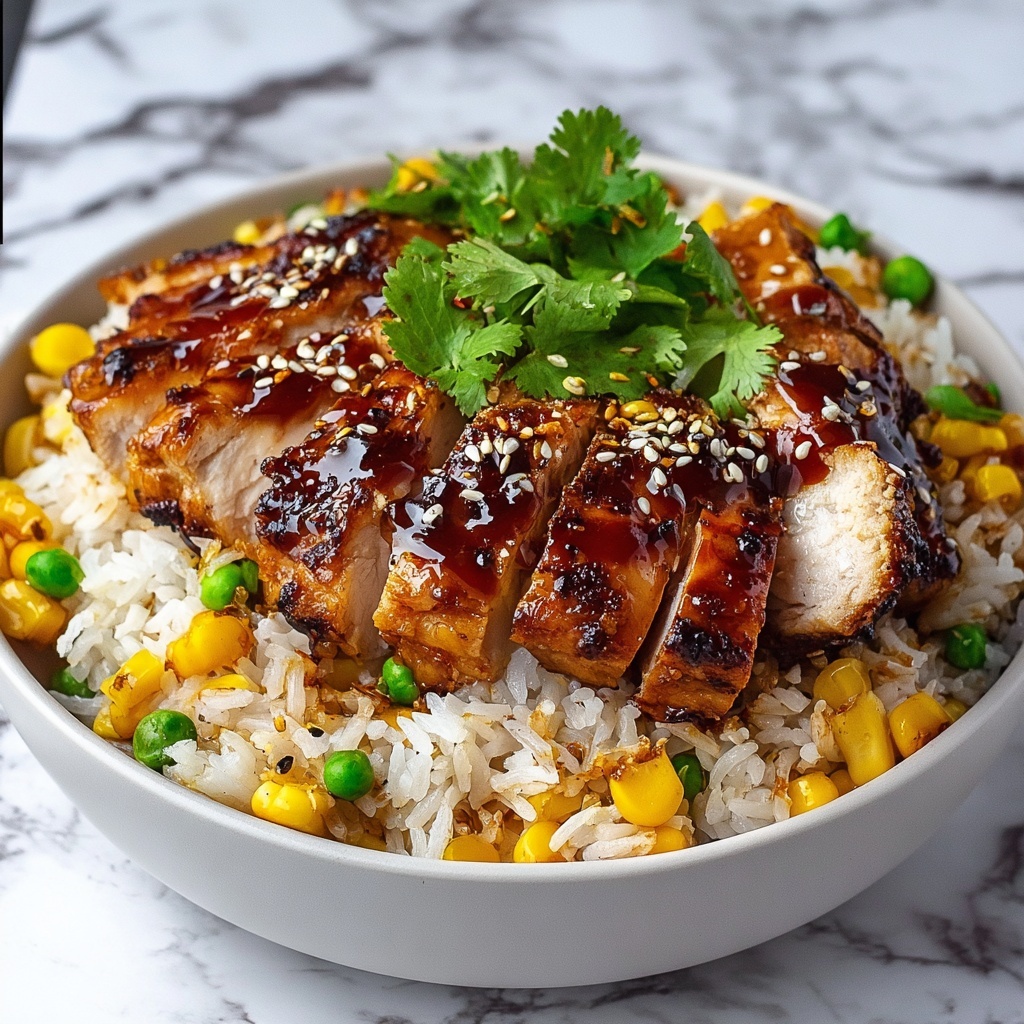 One-Pan Honey BBQ Chicken Rice Recipe - Recipe Image