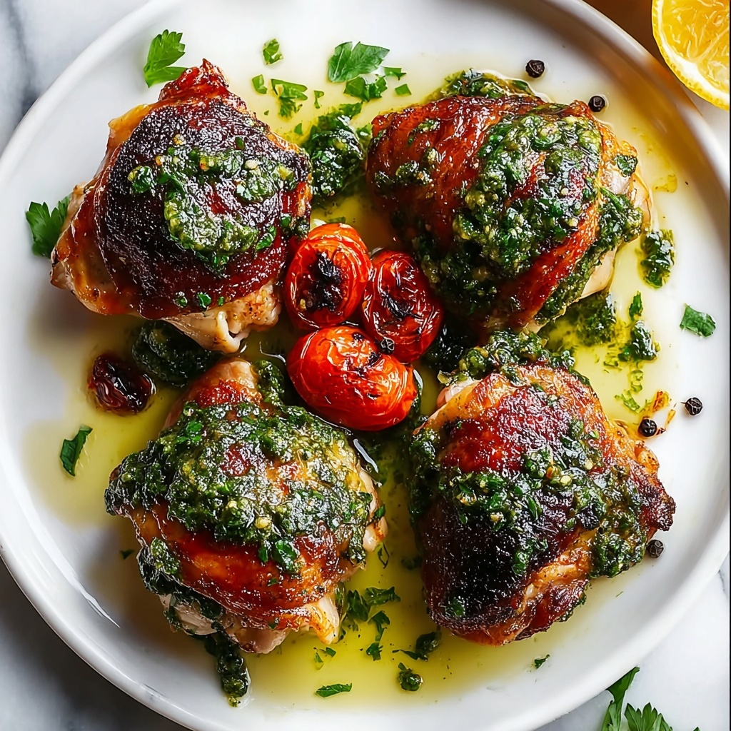 Chimichurri Marinated Oven-Roasted Chicken Thighs Recipe - Recipe Image