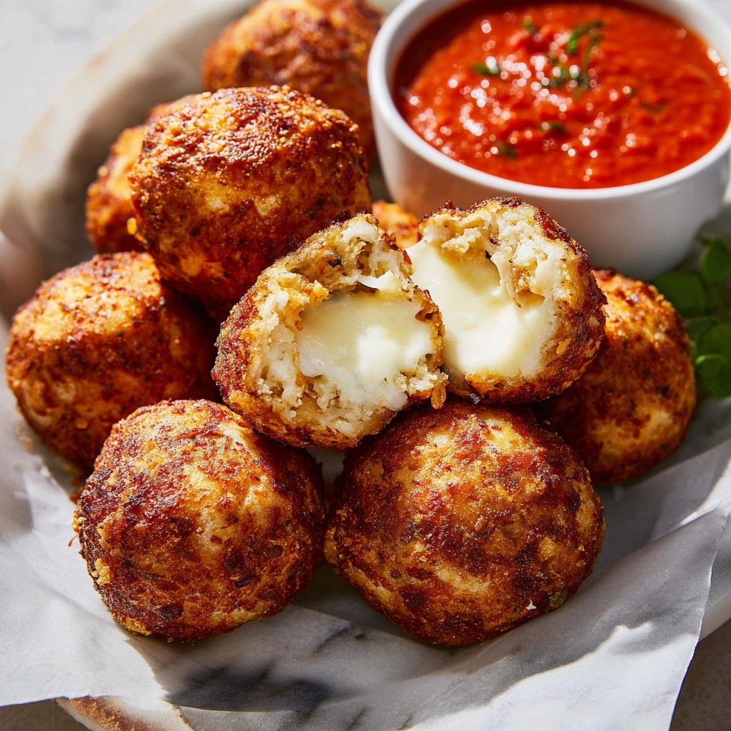 Baked Turkey Meatballs with Mozzarella Centers Recipe - Recipe Image