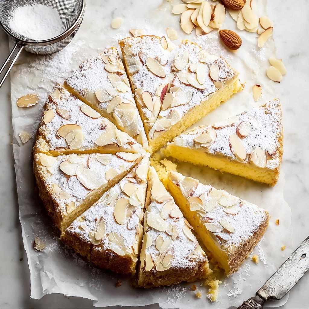 Almond Cake with Sliced Almond Topping and Vanilla-Almond Flavor Recipe - Recipe Image