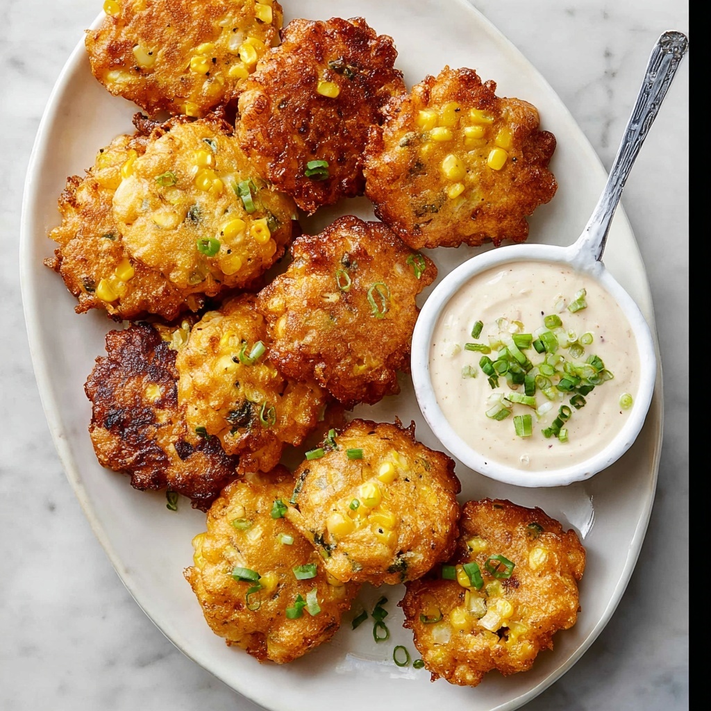 Crispy Corn Fritters with Creamy Dip Recipe - Recipe Image