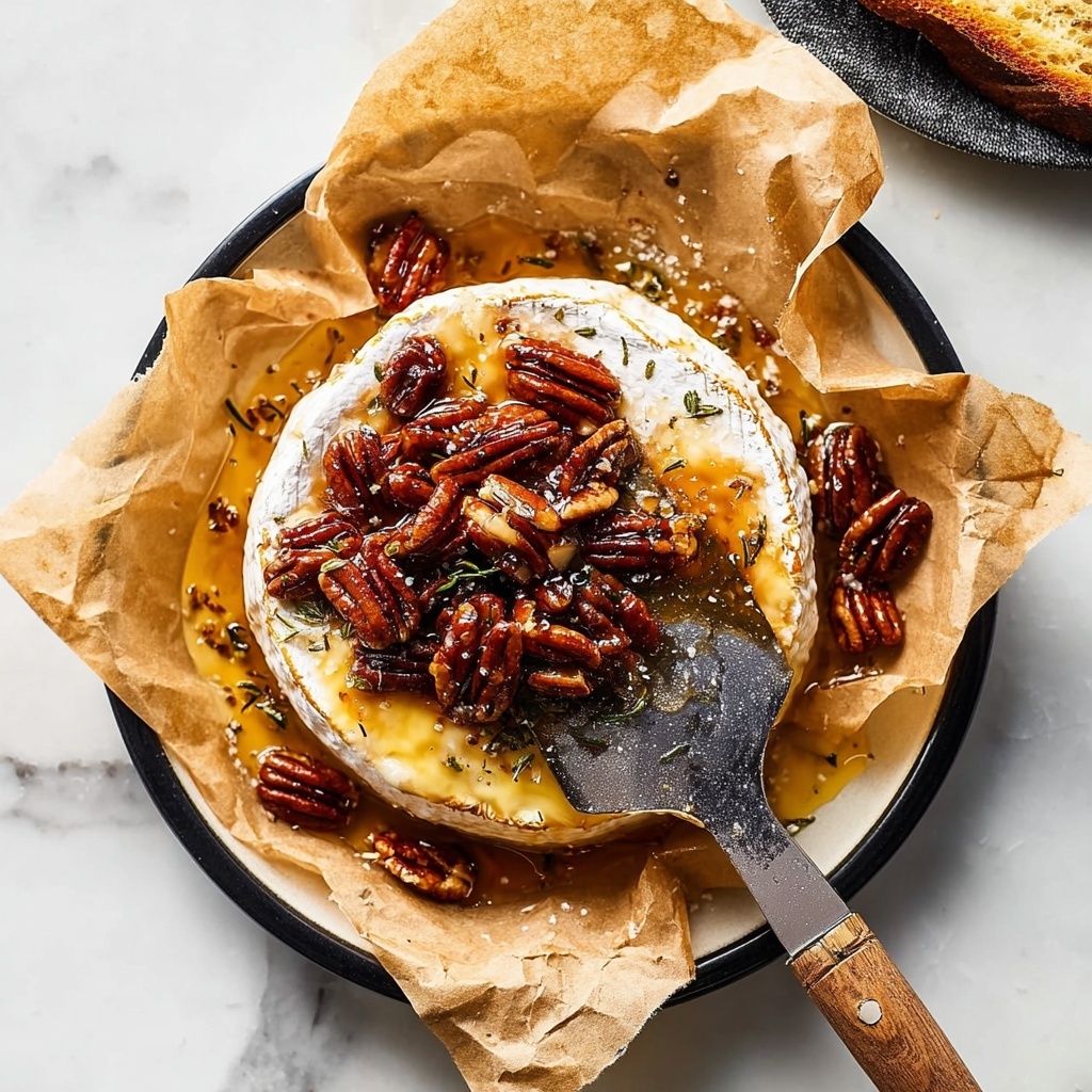 Baked Brie with Apricot Jam, Thyme, and Toasted Pecans Recipe - Recipe Image