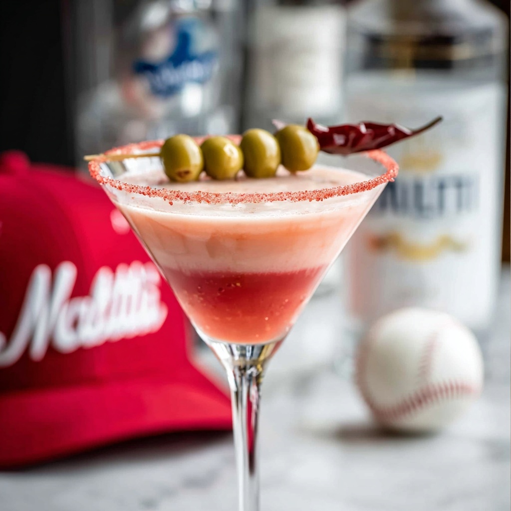 Dirty Redbird Martini (Cardinals Cocktail) Recipe - Recipe Image