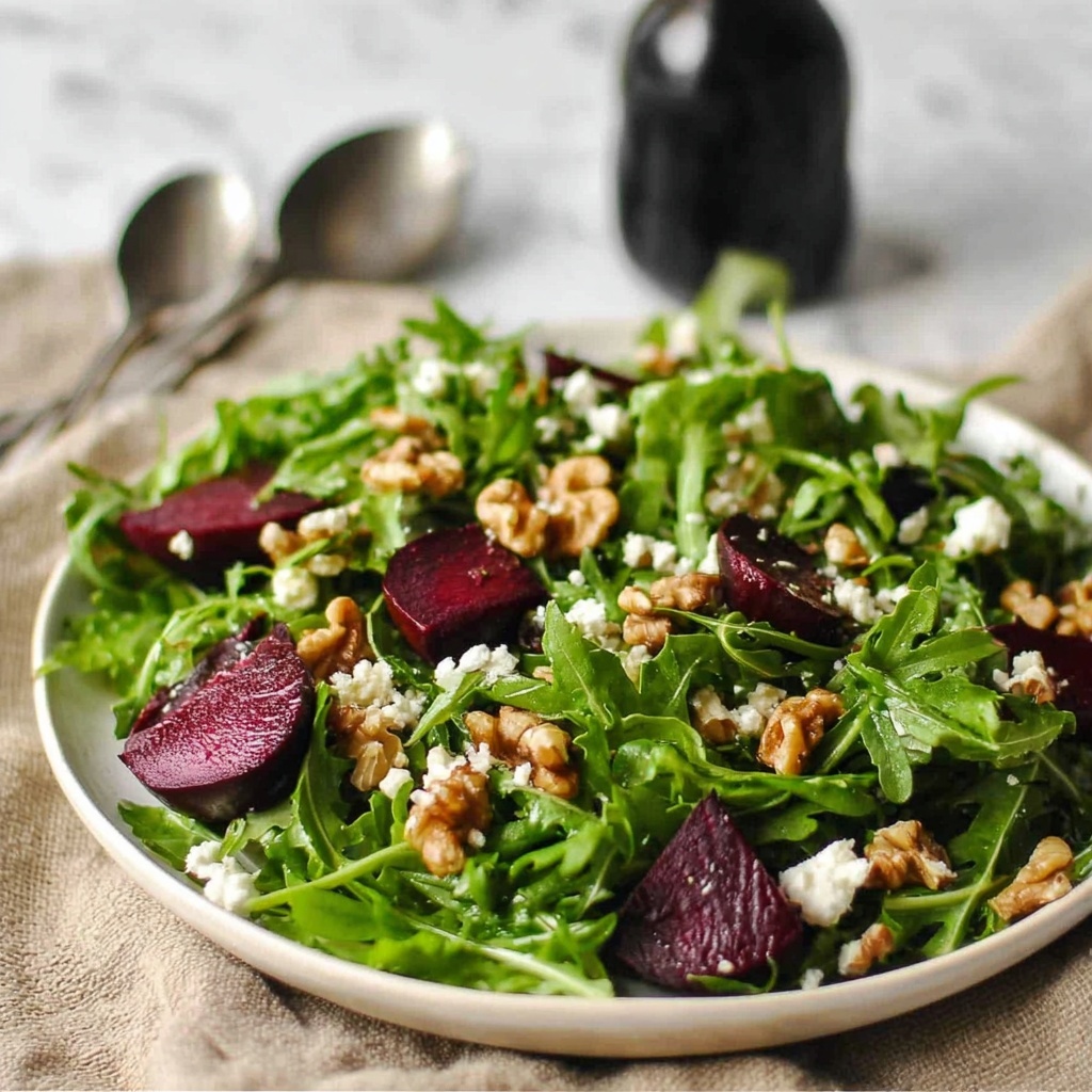 Throw Together Rocket, Beetroot, Walnuts, and Feta Salad Recipe - Recipe Image