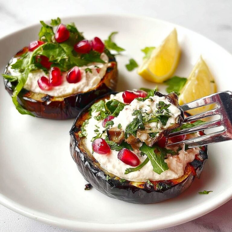 Grilled Eggplant with Yoghurt Sauce and Fresh Herbs Recipe