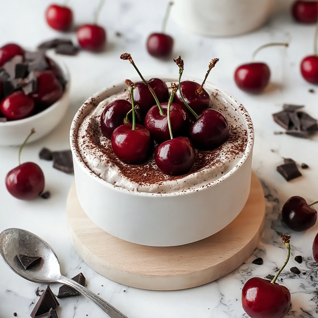 Black Forest Tiramisu with Fresh Cherries Recipe - Recipe Image