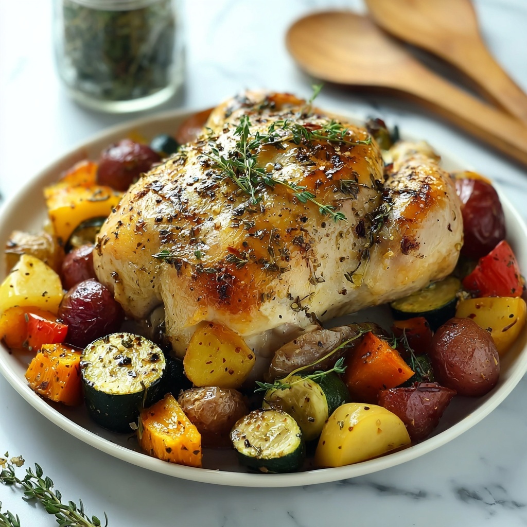 Herb Roasted Chicken with Spring Vegetables Recipe - Recipe Image