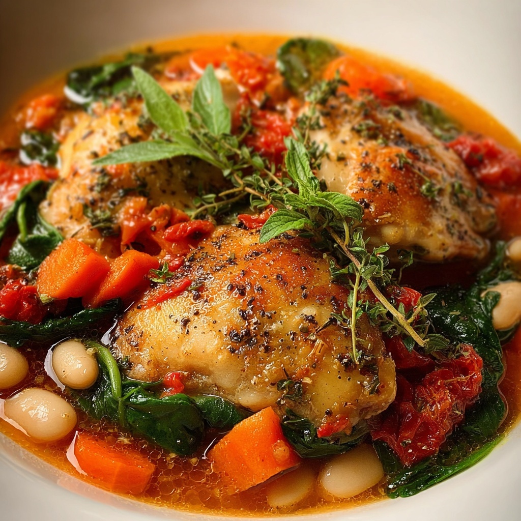 Tuscan Slow Cooker Chicken Stew Recipe - Recipe Image