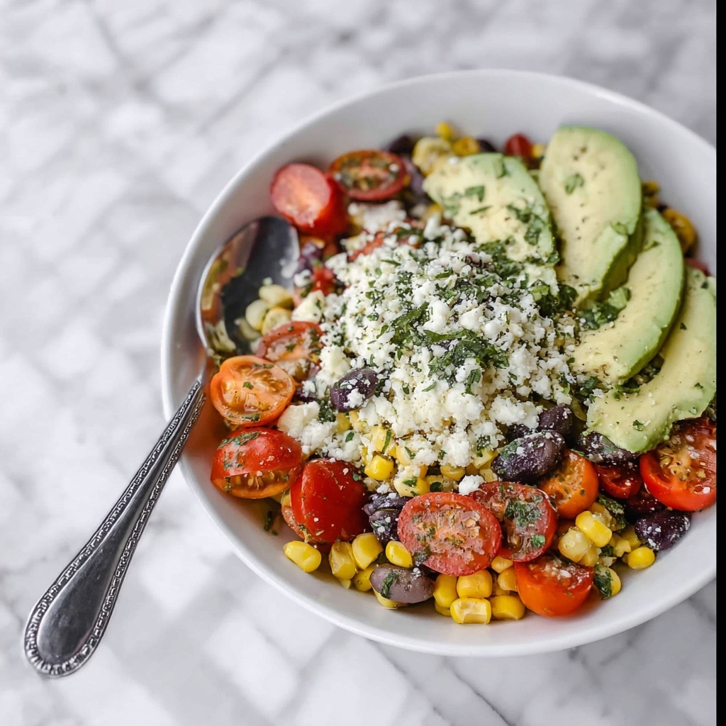 Grilled Corn Salad with Tomatoes, Avocado, Feta, and Fresh Herbs Recipe - Recipe Image