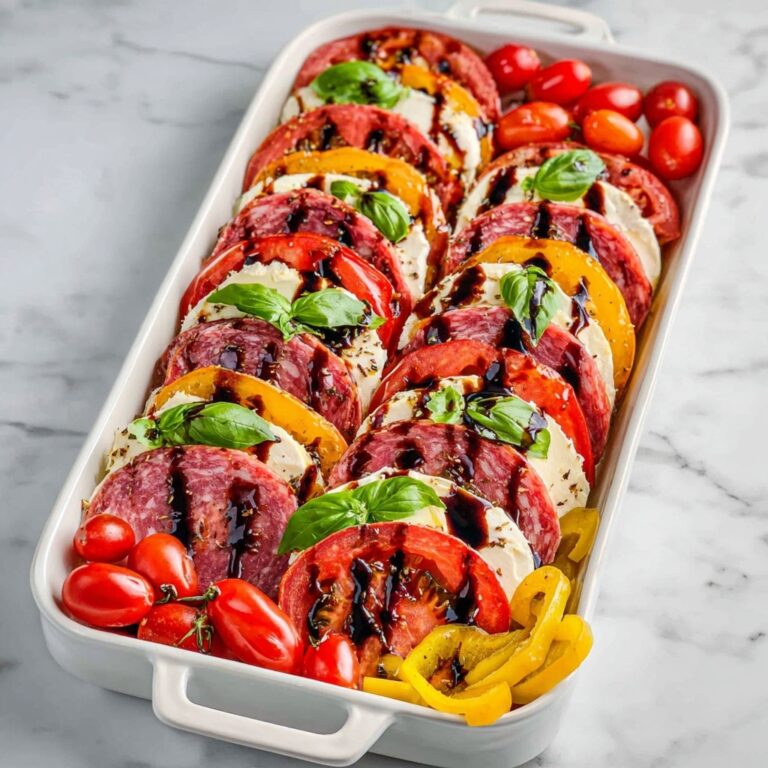 Antipasto Salad with Heirloom Tomatoes, Fresh Mozzarella, and Salami Recipe