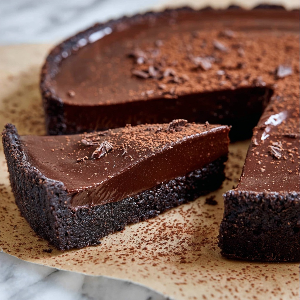 Easy Flourless Chocolate Cake with Ganache Recipe - Recipe Image