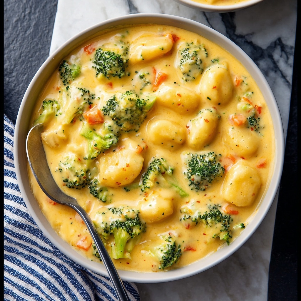 Broccoli and Cheese Soup with Gnocchi Recipe - Recipe Image