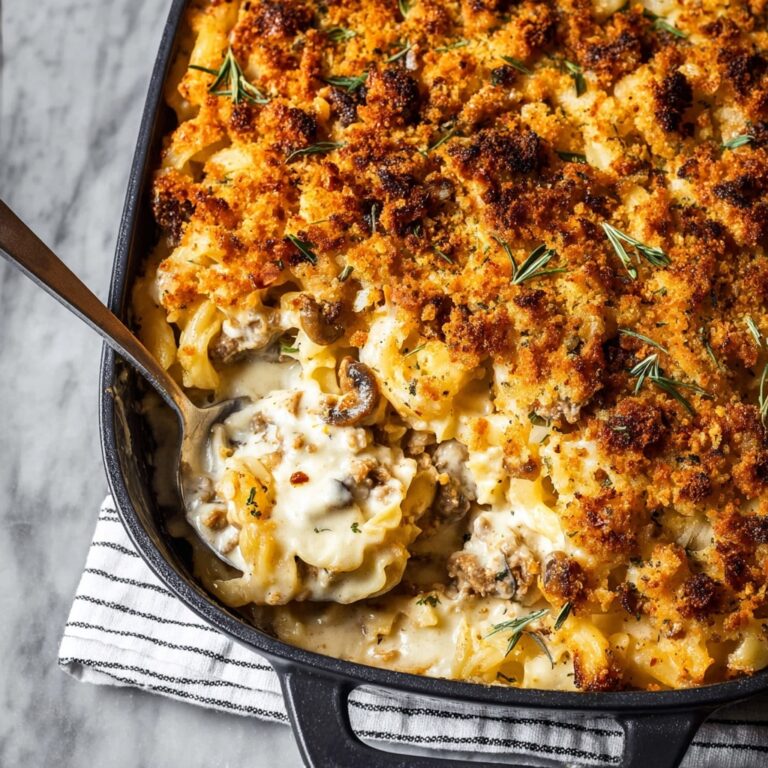 Creamy Chicken Tetrazzini with Mushrooms and Parmesan Recipe