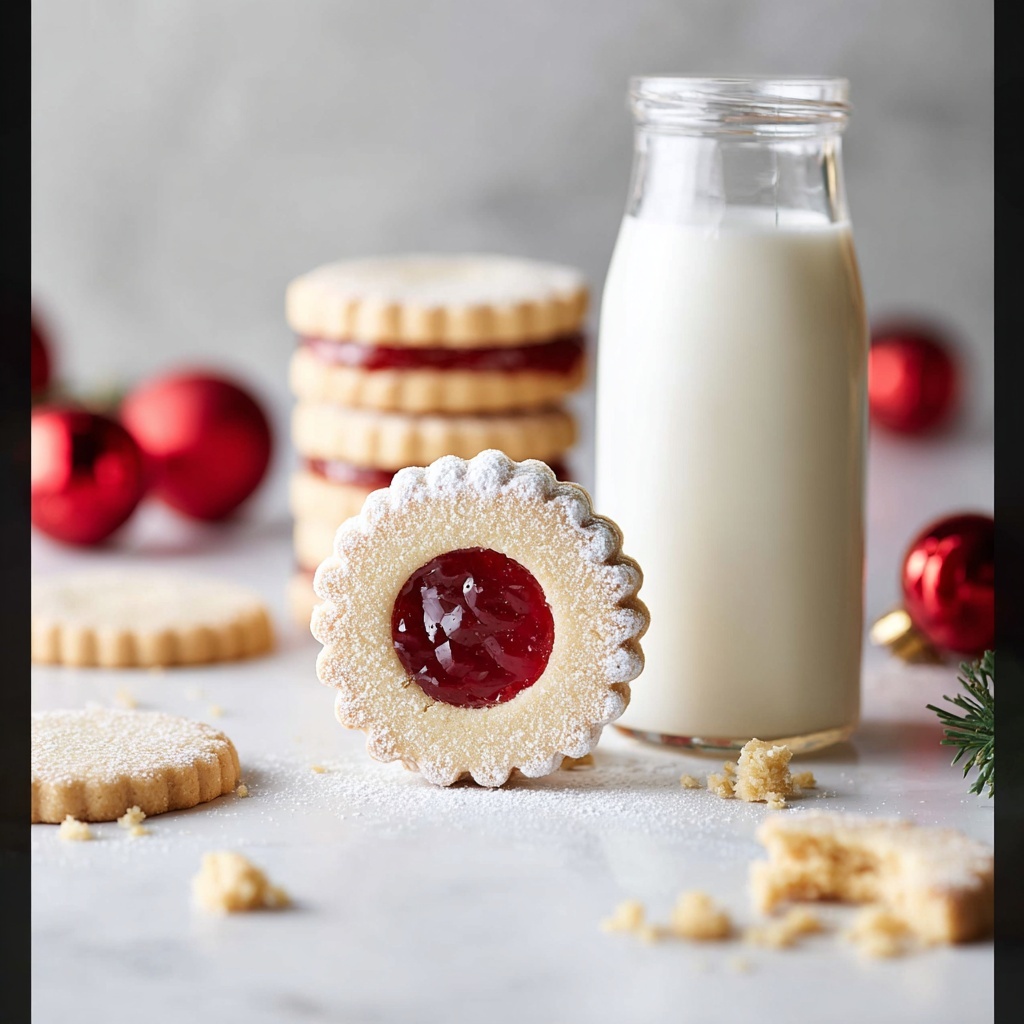 Homemade Linzer Cookies with Cherry Jam Recipe - Recipe Image