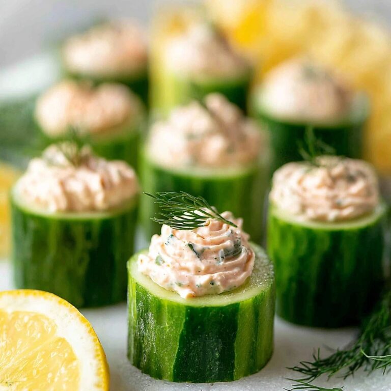 Cucumber Canapés with Smoked Salmon Mousse Recipe