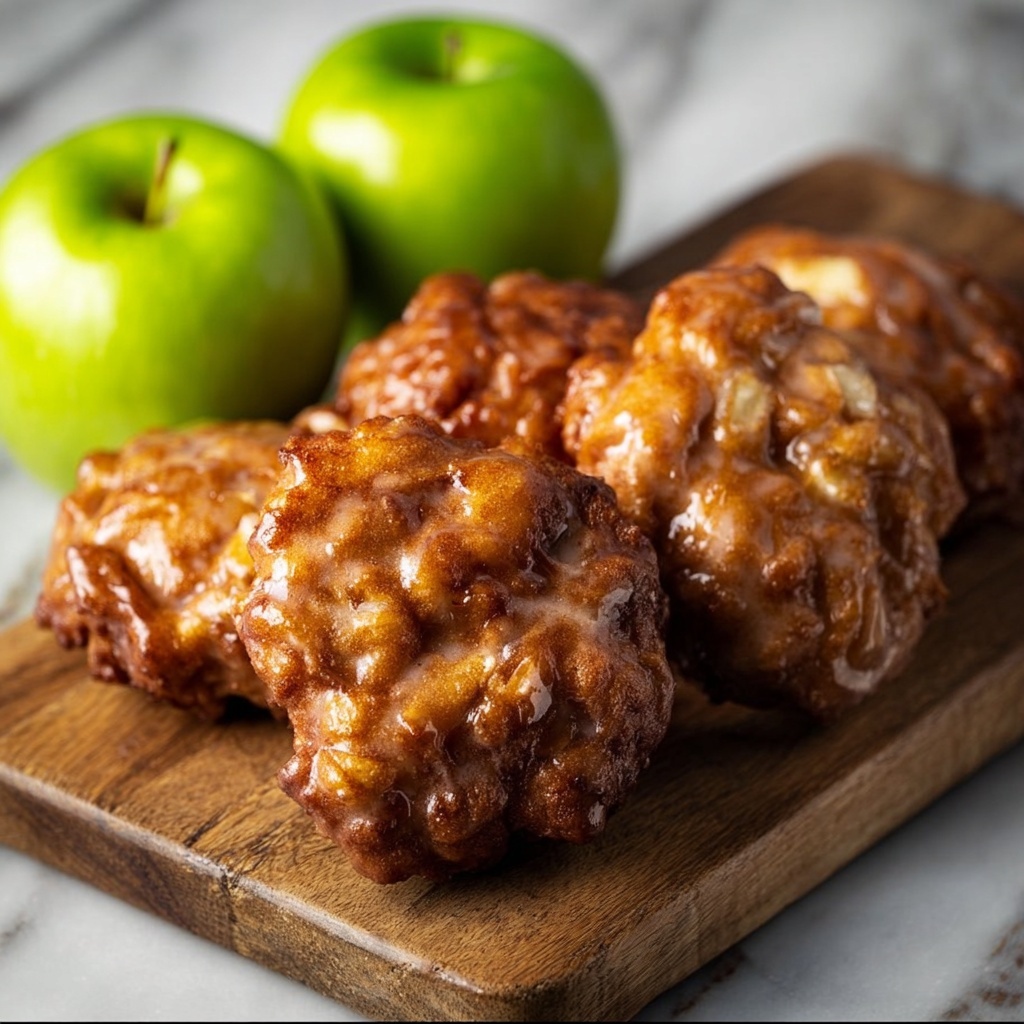 Cinnamon Apple Fritters with Powdered Sugar Glaze Recipe - Recipe Image