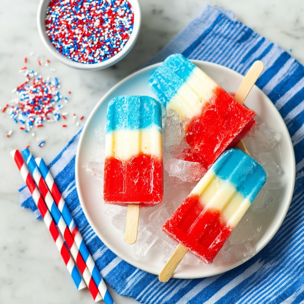 Red White and Blue Pudding Popsicles Recipe - Recipe Image