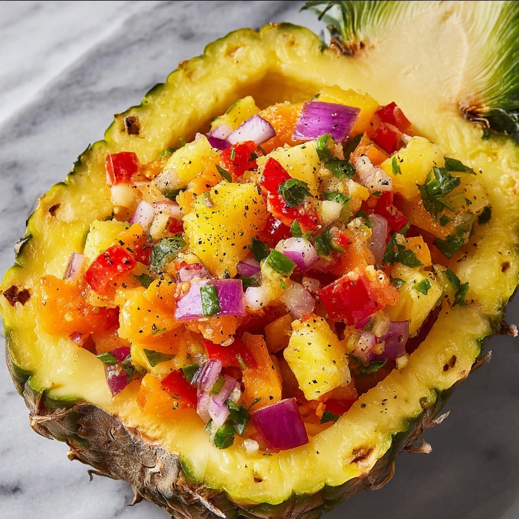 Pineapple Mango Salsa in a Fresh Pineapple Bowl Recipe - Recipe Image