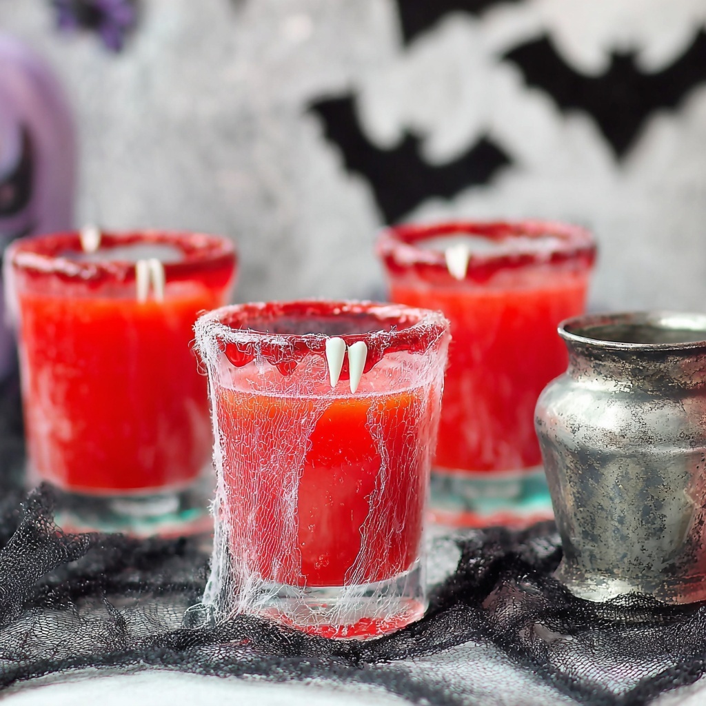 Halloween Punch Recipe with Cranberry, Strawberry Soda, Rum Chata, Lime Sherbet, and Gummy Worm Garnish Recipe - Recipe Image