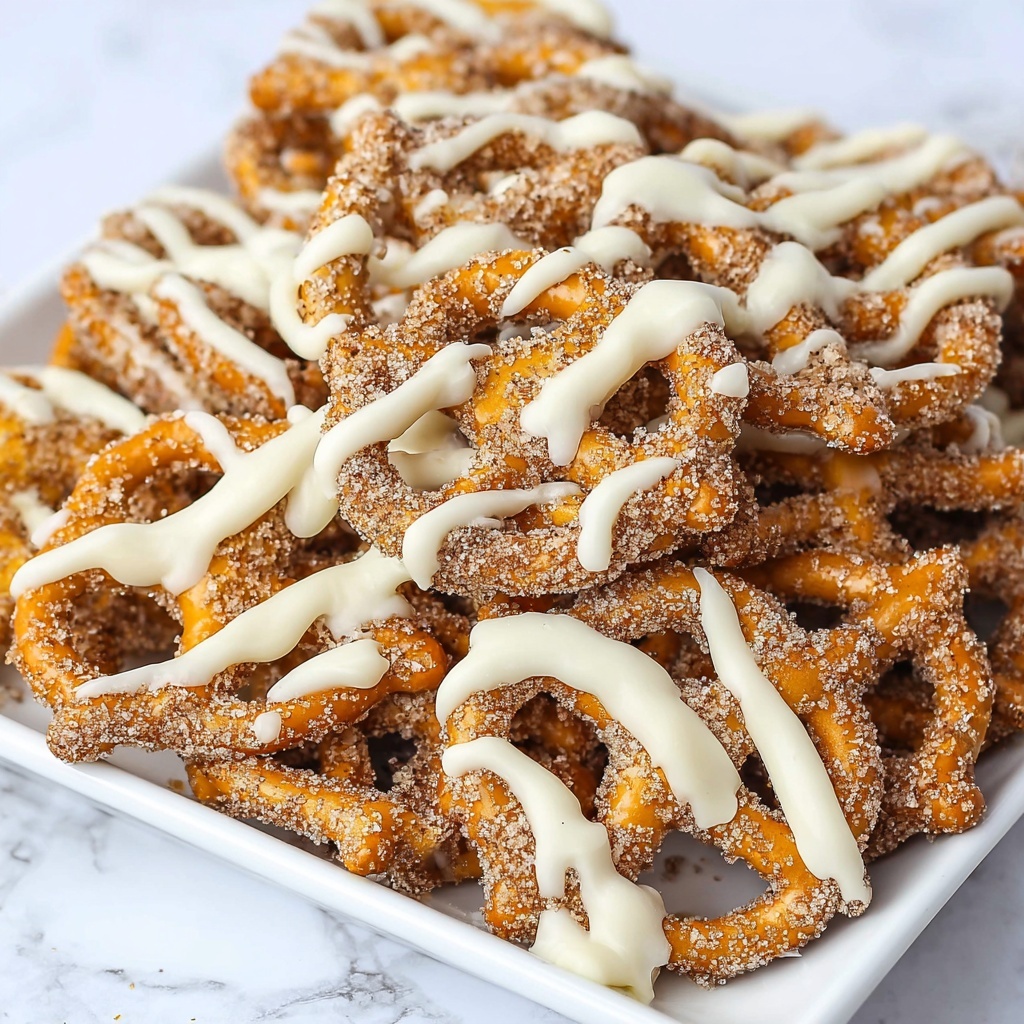 Cinnamon Sugar White Chocolate Pretzels Recipe - Recipe Image