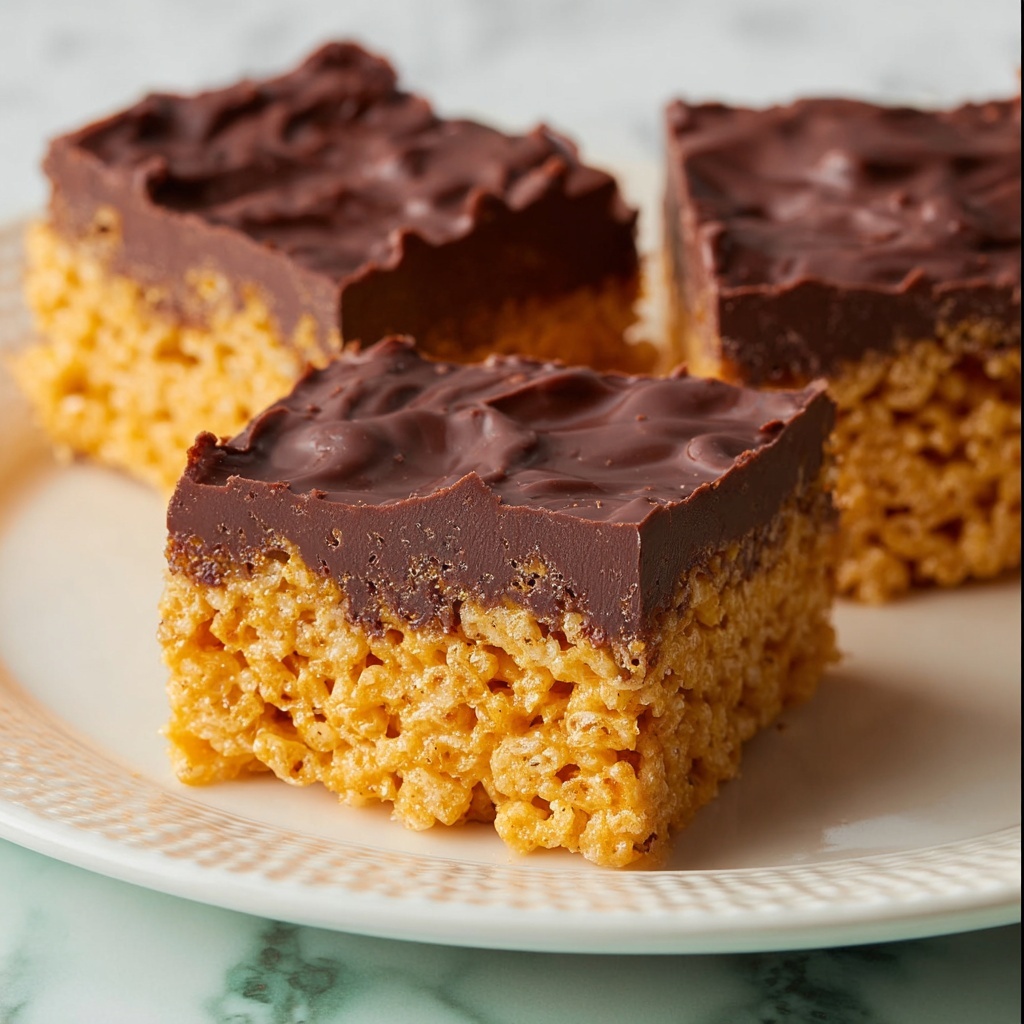Scotcharoos: Chewy Crispy Rice Bars with Chocolate and Butterscotch Topping Recipe - Recipe Image