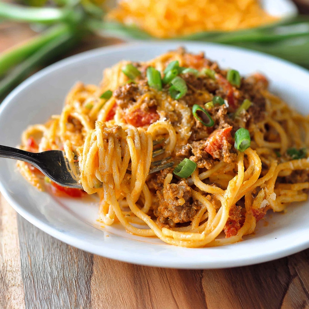 Cheesy Taco Spaghetti Bake Recipe - Recipe Image