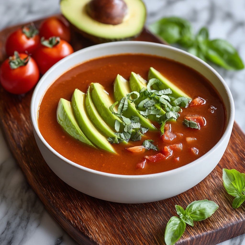 Spicy Avocado and Tomato Soup Recipe - Recipe Image