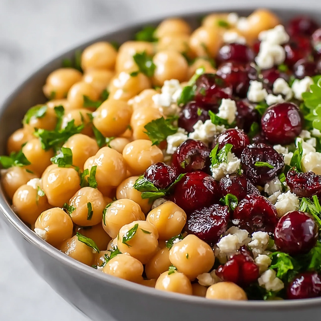 Delicious Feta & Cranberry Chickpeas with Lively Lemon Vinaigrette Recipe - Recipe Image