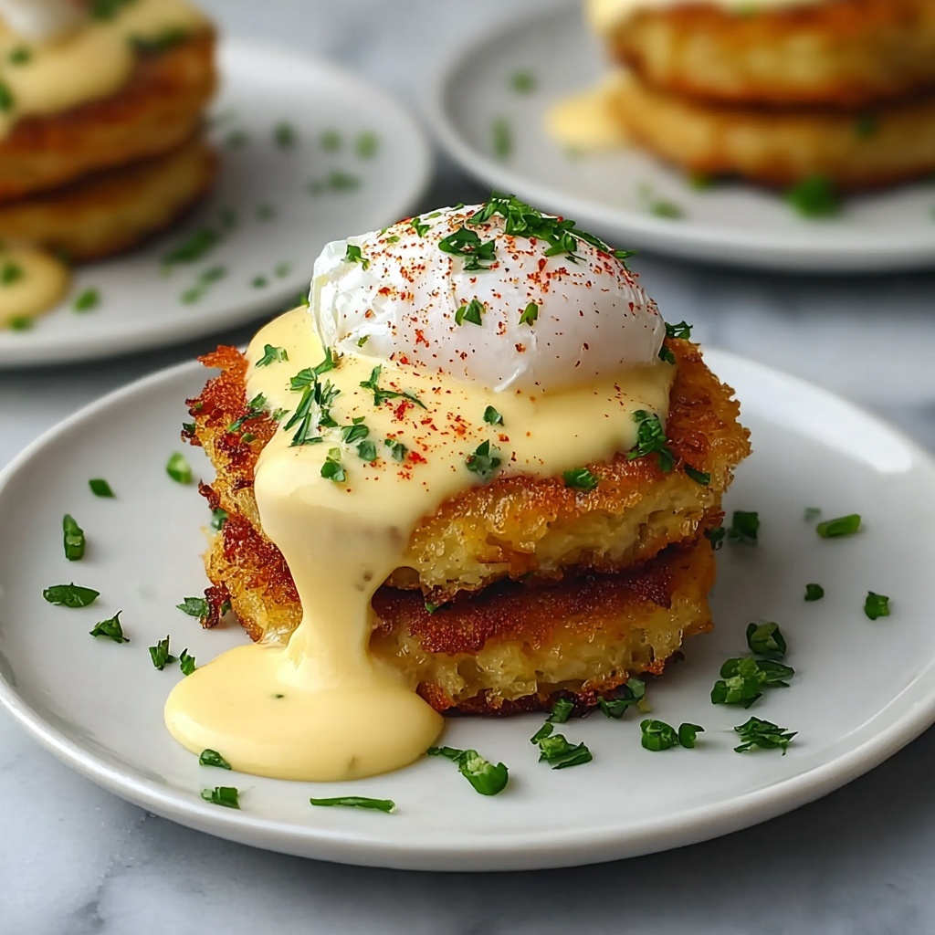 Easy Latke Eggs Benedict for a Cozy Brunch Surprise Recipe - Recipe Image