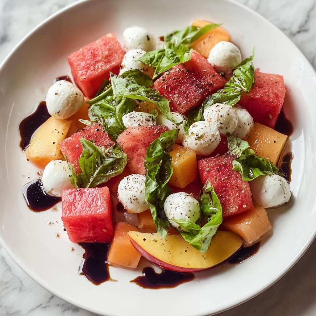 Summer Peach Watermelon Salad Recipe - Recipe Image