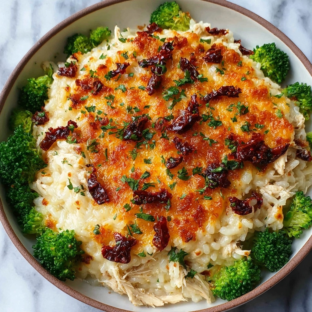 Dump-and-Bake Chicken Alfredo Rice Casserole Recipe - Recipe Image