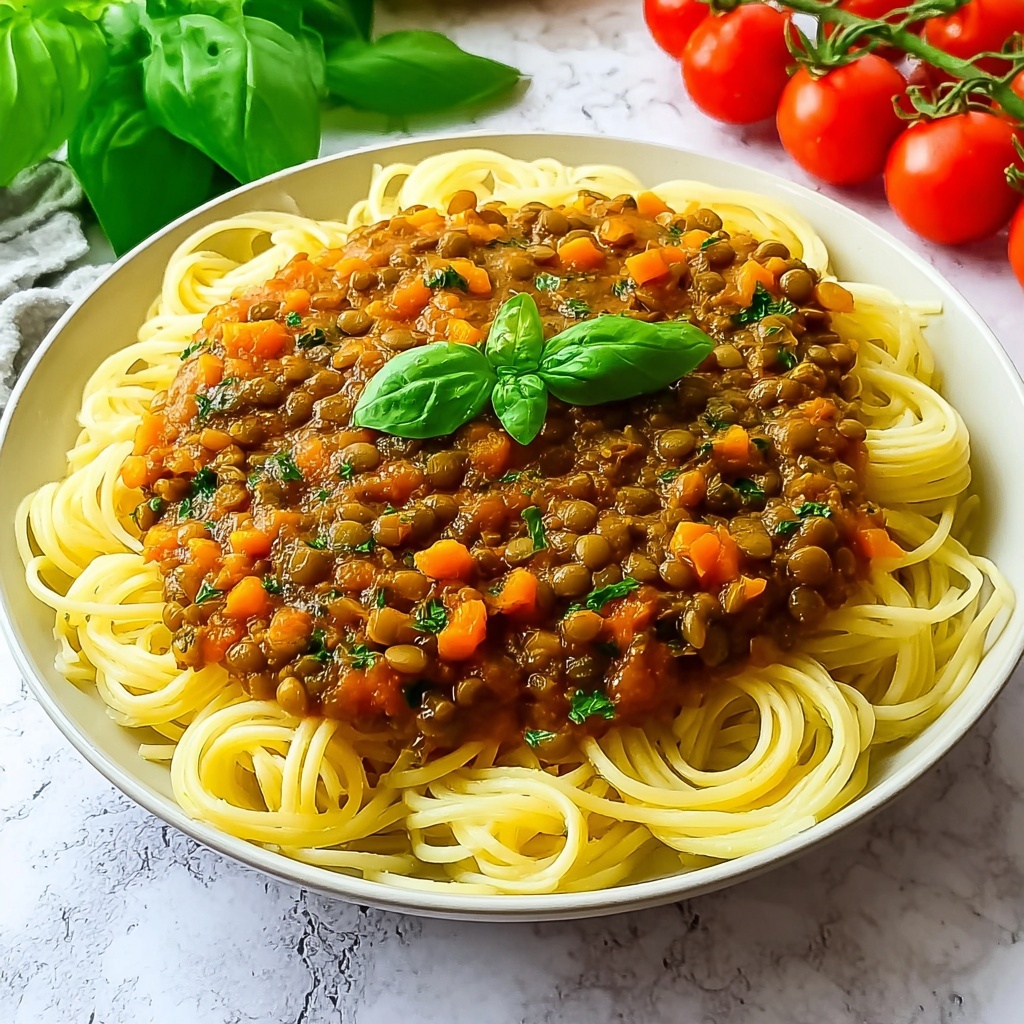 Hearty Vegan Lentil Bolognese with Rich Tomato Sauce Recipe - Recipe Image