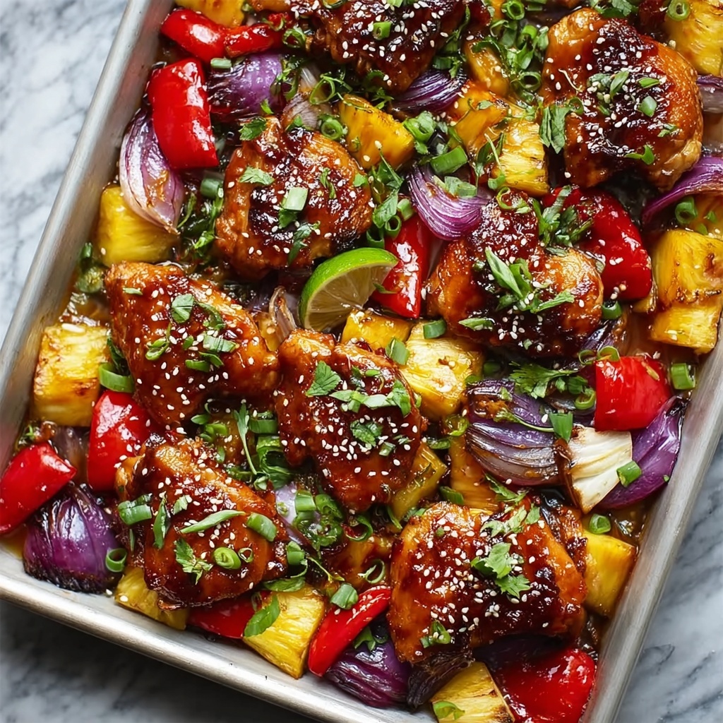 Sheet Pan Hawaiian Chicken with Pineapple and Peppers Recipe - Recipe Image