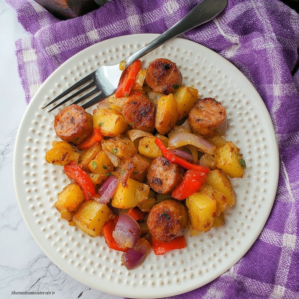 BBQ Air Fryer Sausage and Potatoes Recipe - Recipe Image