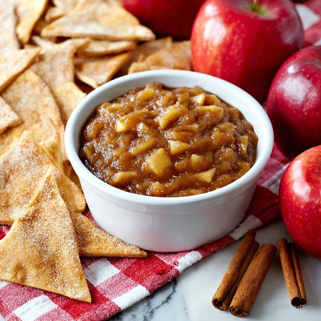 Apple Pie Dip with Cinnamon Sugar Tortilla Chips Recipe - Recipe Image