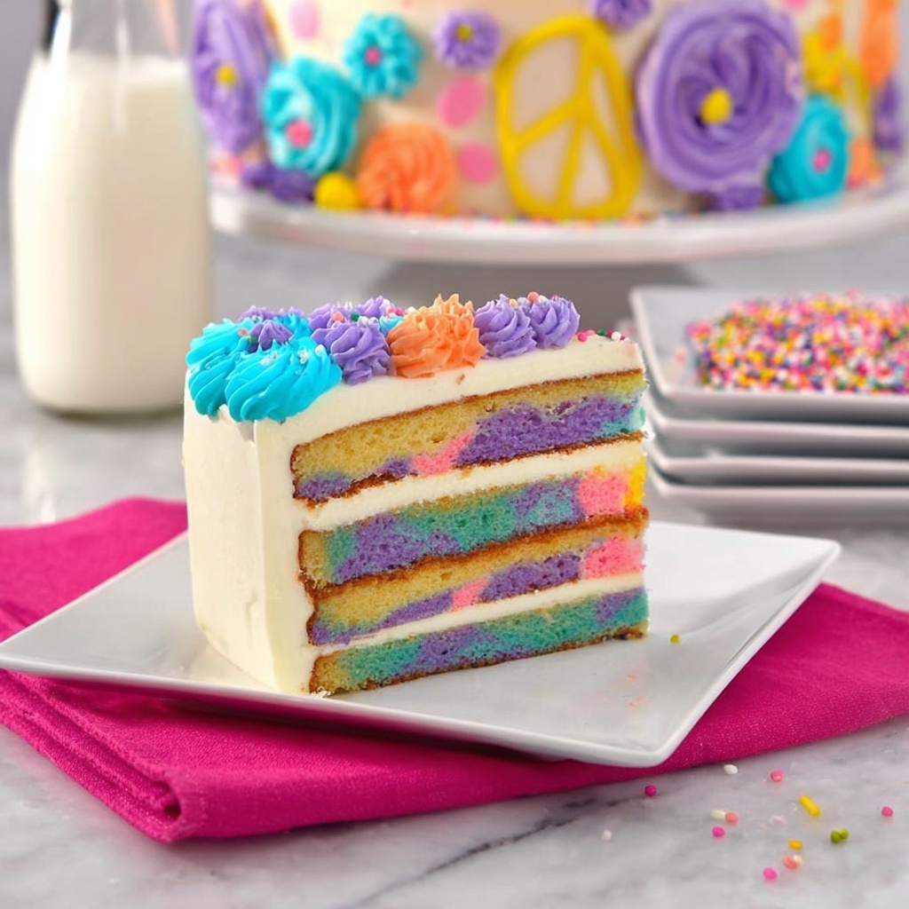 Hippie Tie Dye Cake Recipe - Recipe Image