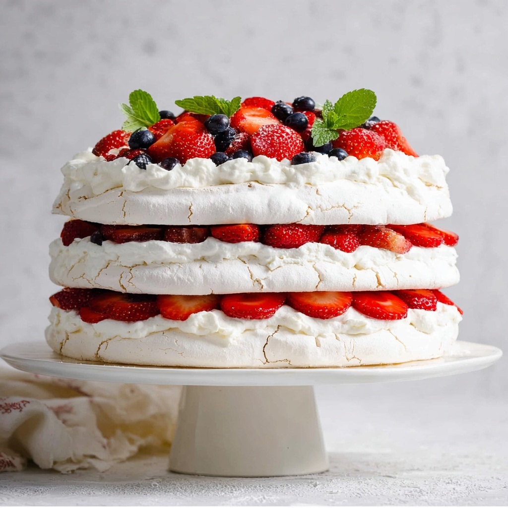 Strawberry Meringue Cake Recipe - Recipe Image