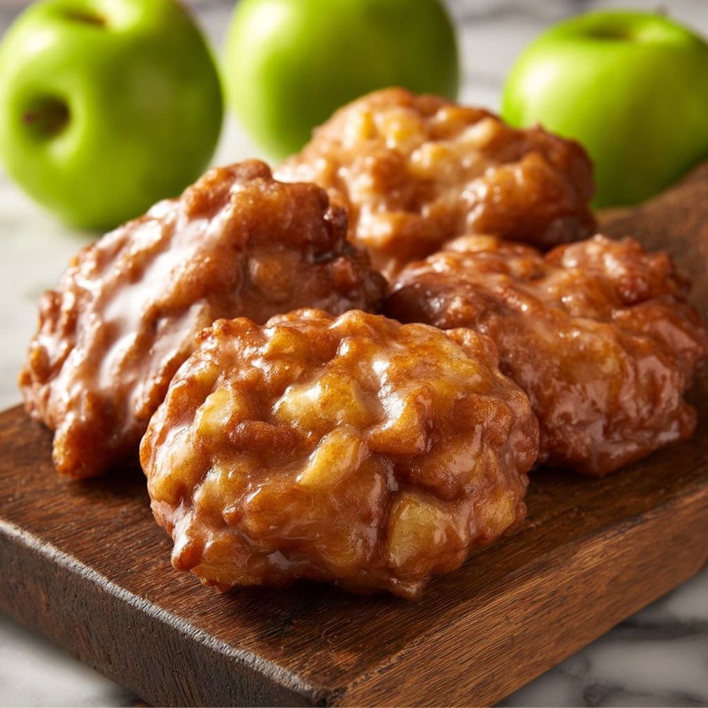 Cinnamon Apple Fritters with Powdered Sugar Glaze Recipe - Recipe Image